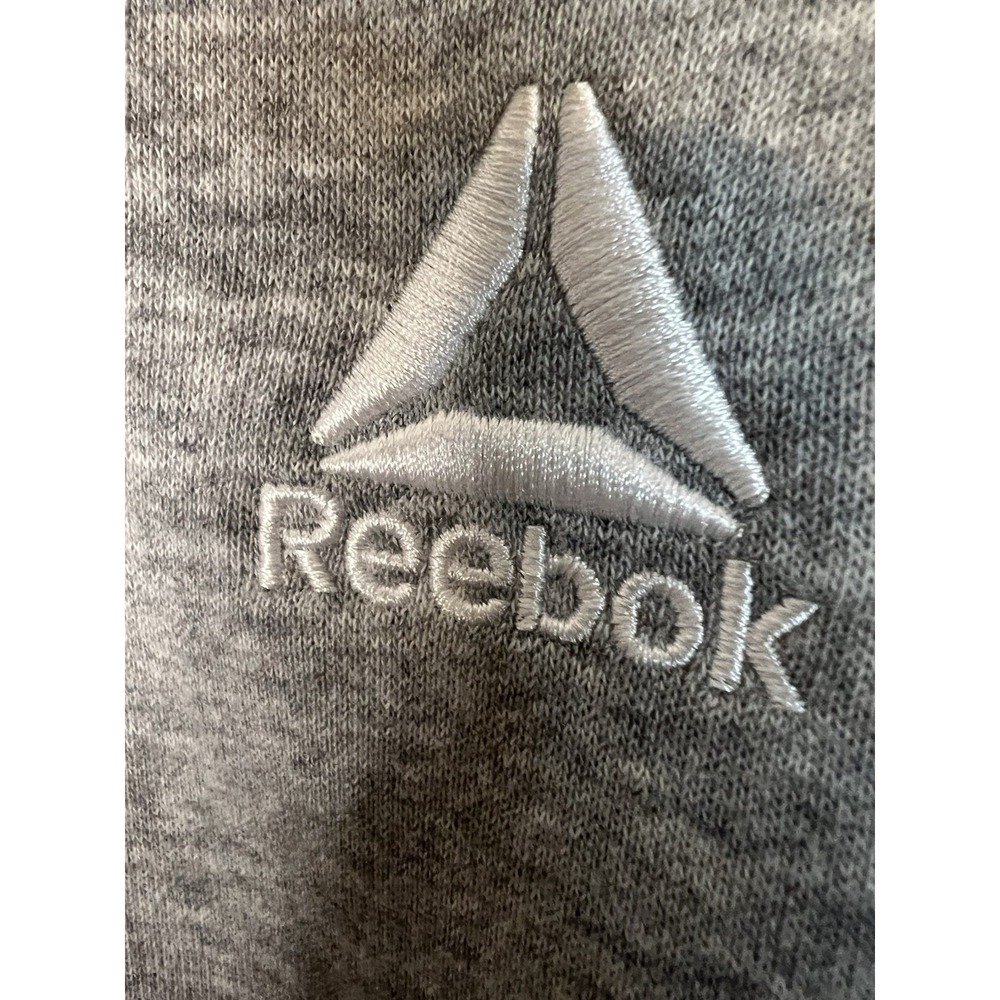 Reebok Men's Grey Delta Logo Fleece Size M Hoodie Sweatshirt - Picture 3 of 5